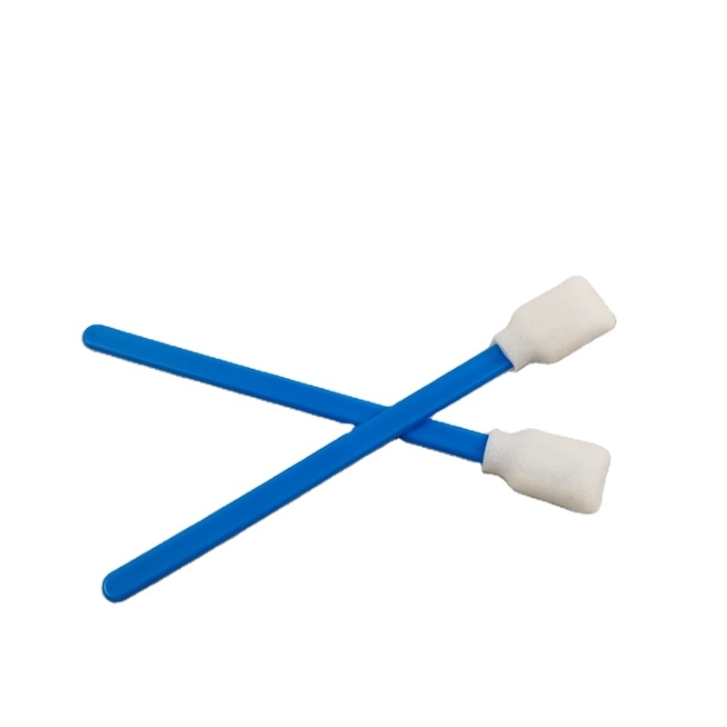 Disposable Toner Cleaning PU Foam Swab With Blue Handle And PP Stick