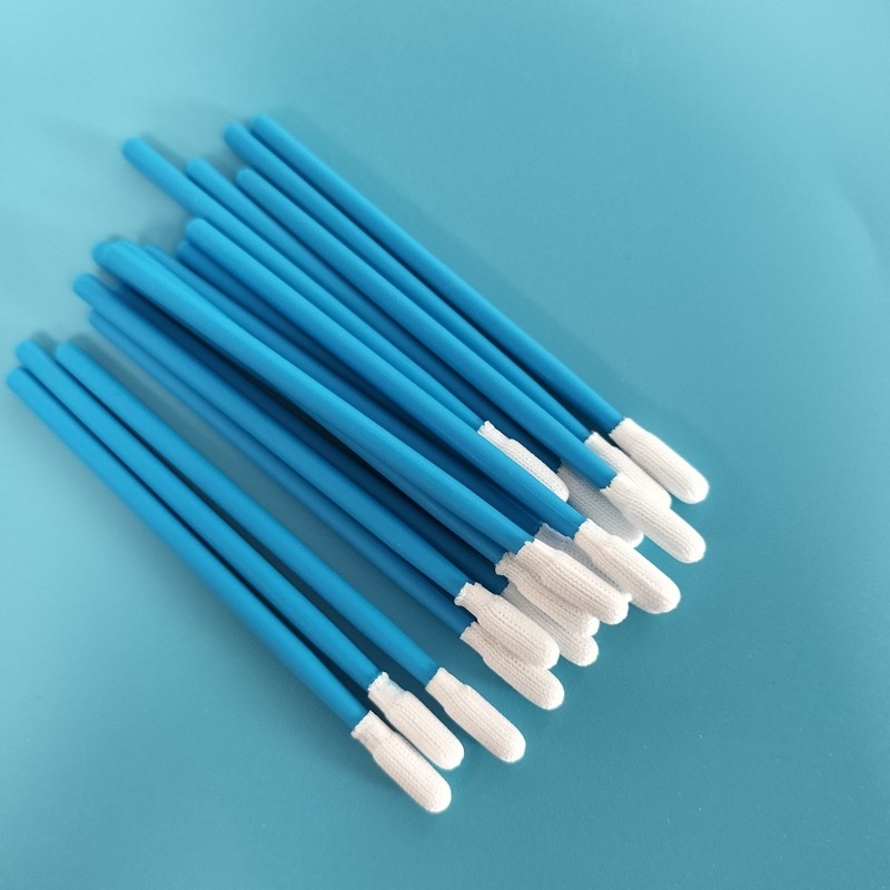 TX743 Lint Free Factory Cleaning Micro Round Dacron Polyester Swab For Cleanroom