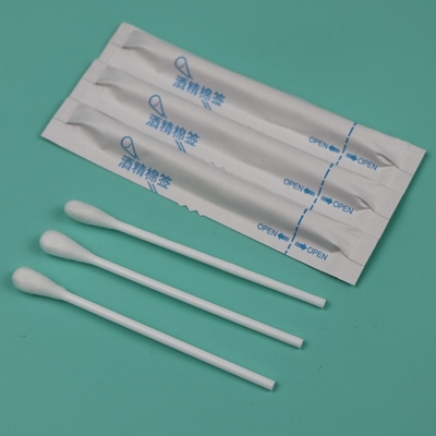 플라스틱 손잡이 미리 젖은 Qtips 알코올과 함께 의료 면화 덤불 스랩 응용기