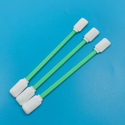TX714 먼지 없는 평평한 사각형 ESD 폴리에스터 면봉 표면 청소 클린룸 면봉 (이중 헤드)