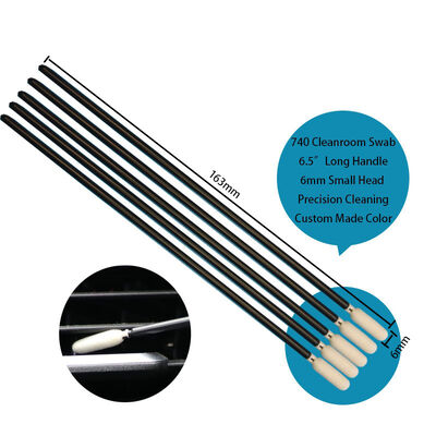 TX740 린트 프리 6.5" 엑스트라 롱 핸들 정밀 스폰지 디테일링 면봉 프린터 자동차 청소용 폼 면봉 청소