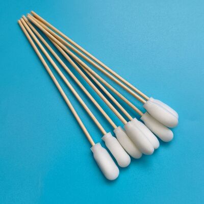 720 생분해성 나무 스틱 폼 커버 면 클린룸 면봉 나무 스틱이 있는 폼 면봉 어플리케이터