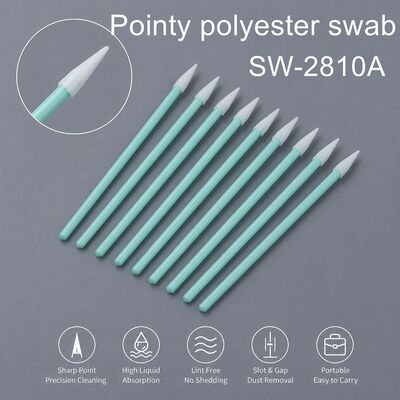 높은 흡수성 75mm를 청소하는 전자공학 광학 렌즈 PCB 키보드 간격을 위한 예리한 점 폴리에스테 면봉
