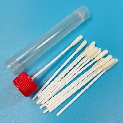 8cm 일회용 흰색 PP 스틱 멸균 폼 팁 면봉 VTM 키트 독감 테스트 구강 면봉 환경 테스트 면봉 표면 샘플링 면봉
