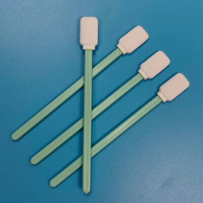 714 Green Handle Lint Free Swab Flat Square Cleanroom Swab Precision Cleaning Polyester Swab for Lens Cleaning
