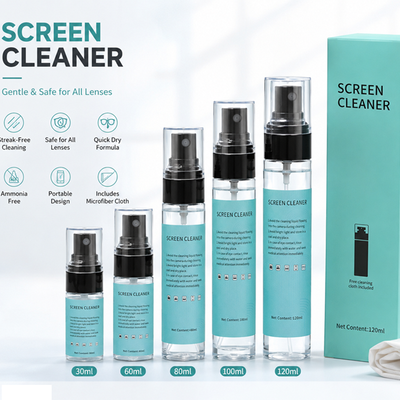 30mL-120mL 얼룩 없는 전자제품 클리너 - 게임용 모니터, VR 헤드셋 및 스마트 안경용 천 포함