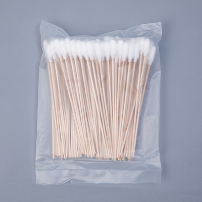 처리 목제 긴 지팡이 면 면봉, 메마른 Medicated 면 면봉