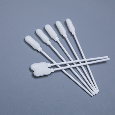 백색 메마른 면 면봉 플라스틱 지팡이 갯솜 끝 18.5 Mm 머리 길이