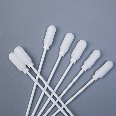 백색 메마른 면 면봉 플라스틱 지팡이 갯솜 끝 18.5 Mm 머리 길이
