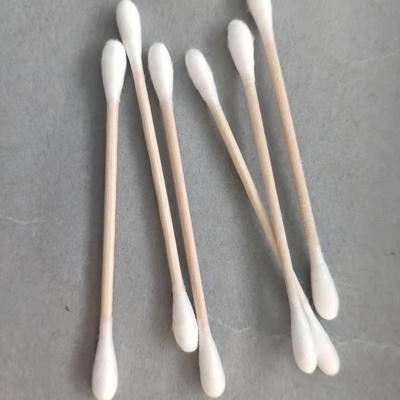 버릴 수 있는 나무로 된 100 PC 대나무 면 꽃봉오리 면봉