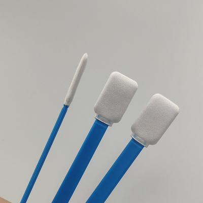 100 PCS 125mm 폴리 에스터 팁 면봉 PP 스틱이있는 정사각형 헤드 블루