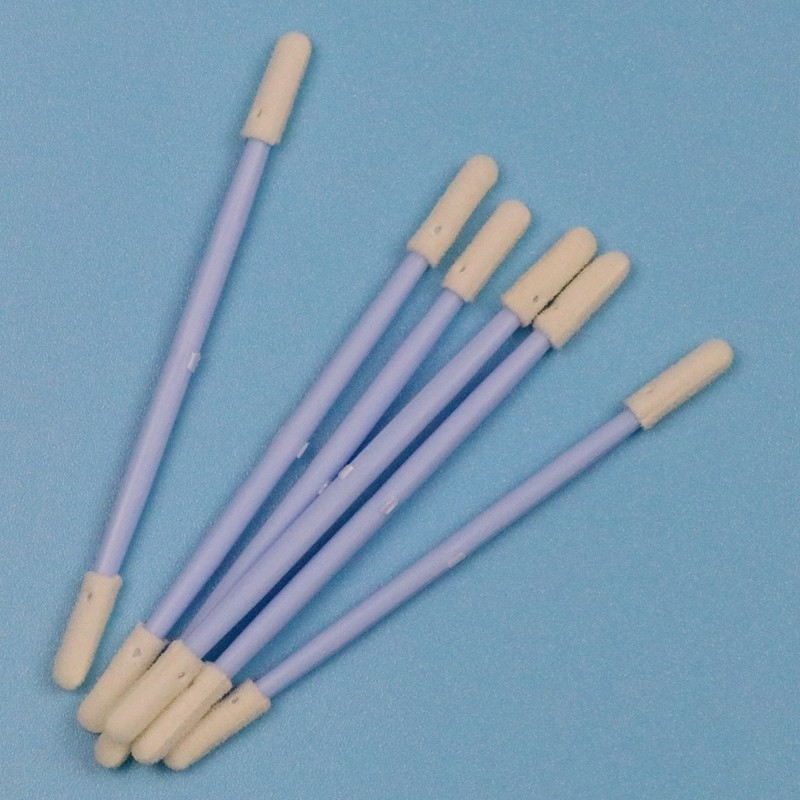 TX742 Lint Free Blue Handle Double Ended Mini Sponge Stick 압축된 작은 청정실 스프 스랩