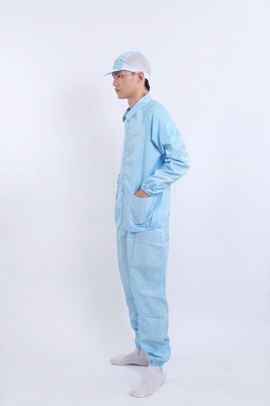 정전기 방지 노치 칼라 상의 하의 분리형 클린룸 승인 화이트/블루/핑크/블랙