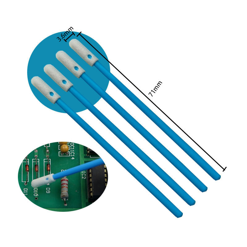742 린트 프리 블루 핸들 3.6mm 정밀 스폰지 면봉 전자 제품 청소 폼 팁 클린 룸용 면봉 자세히 설명