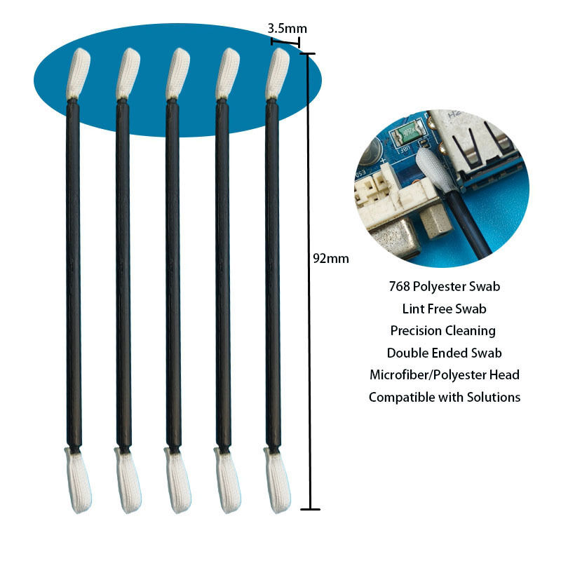 768 린트 프리 블랙 핸들 트위스트 헤드 폴리에스터 스왑 정밀 클리닝 디테일링 스왑 (클린룸용)