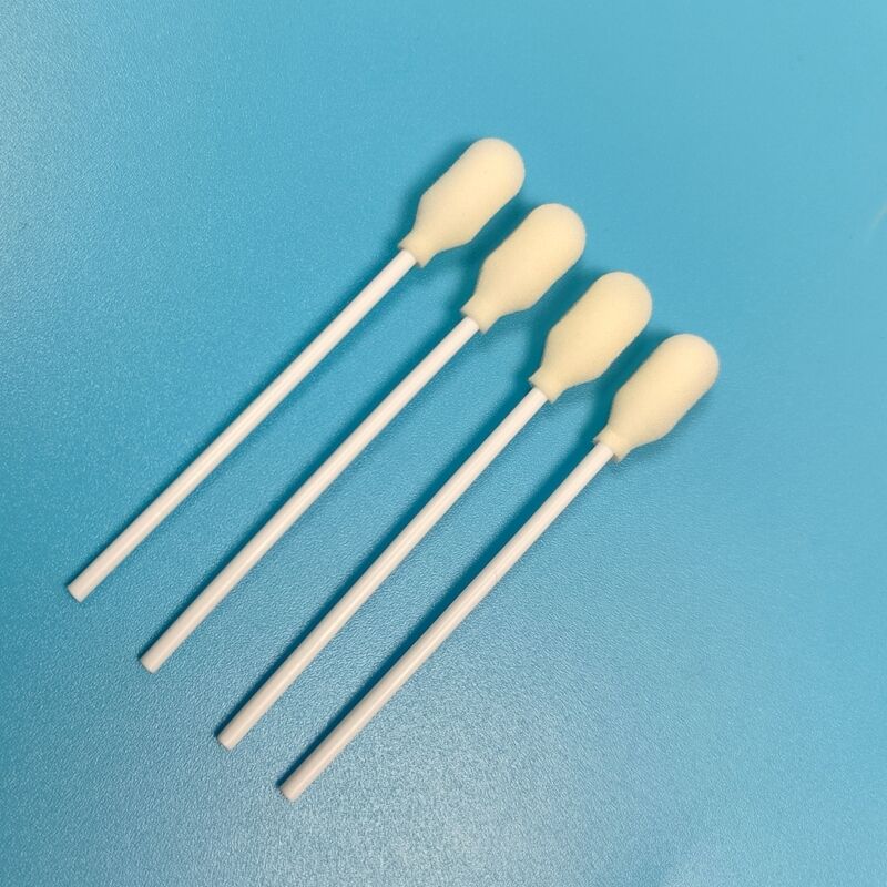 의학 테스트를 위한 처분할 수 있는 백색 PP 지팡이 거품 덮개 면 갯솜 지팡이 거품 끝 면봉